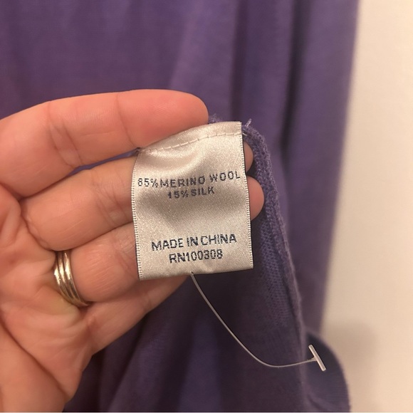 Peter Millar Collegiate Merino Wool And Silk V-Neck Purple Sweater Men’s Sz XXL‎ - Picture 4 of 8